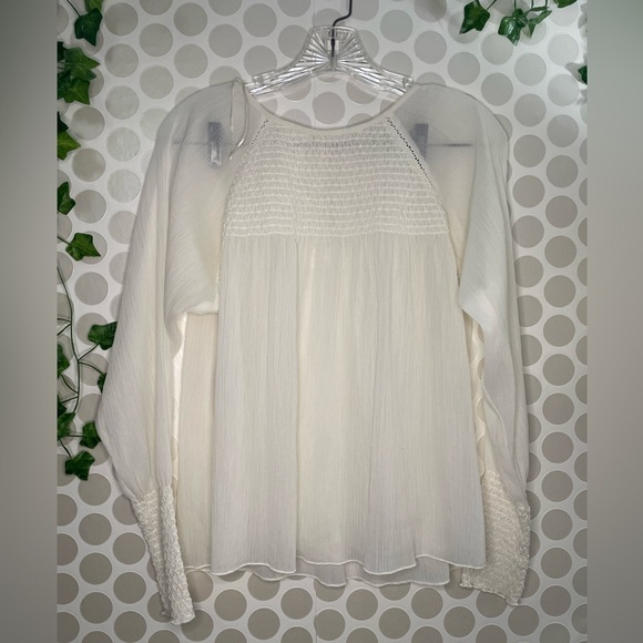 ZARA Basic women's ivory blouse  Size S. Elastic draped neckline and sleeves - Picture 11 of 15